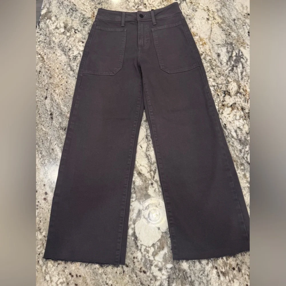 Women's Just Black Denim Gray The Nautical Way High Rise Wide-Leg Raw Hem Sz 25 - Picture 1 of 7